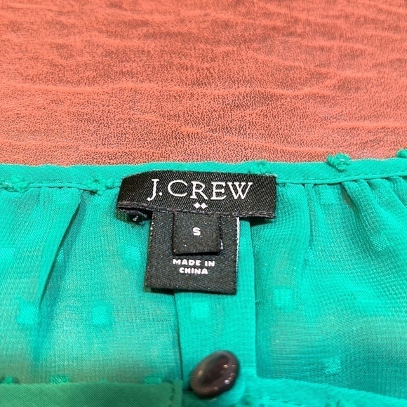 J. CREW Factory Sheer Emerald Green Blouse Size S - Picture 8 of 8